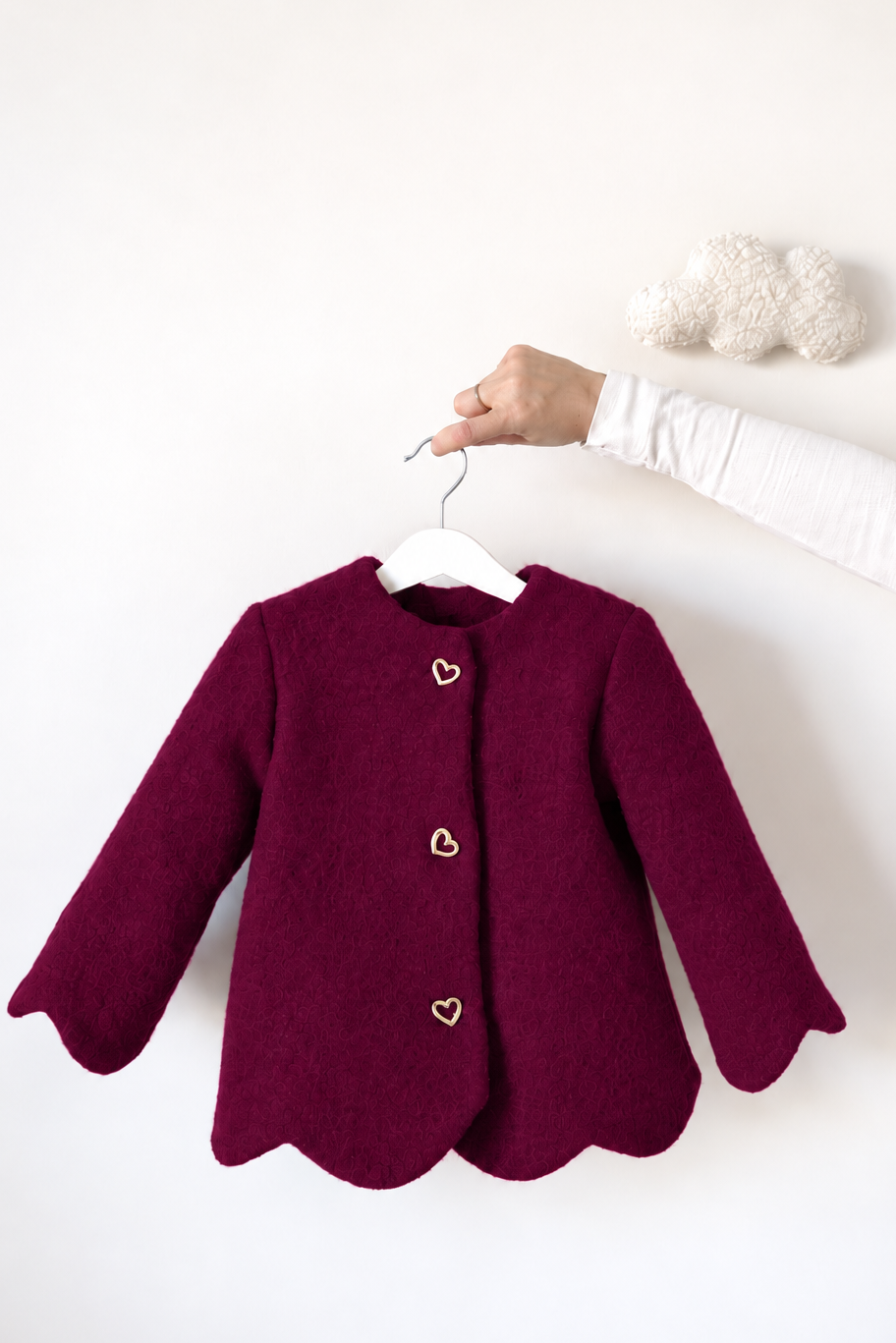 Sweetheart Wool Coat Bordeaux
